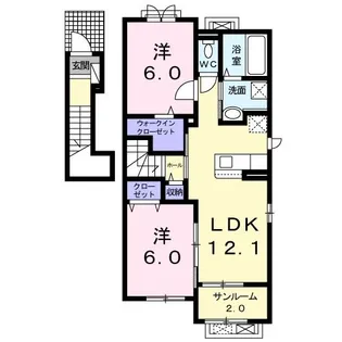 ランドマーク気比II【2階】の間取り