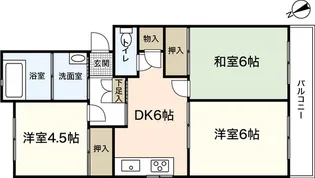 ナナツマチコーポB棟【4階】の間取り