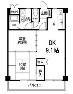 サンライズ久里浜【2階】の間取り