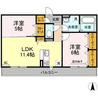 フルス吉備津【3階】の間取り
