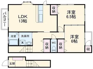 2LDKの間取り画像