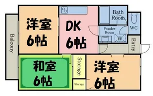 埼玉県越谷市千間台東2【アパート】の間取り