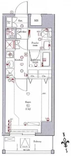 クレイシア新御徒町【7階】の間取り