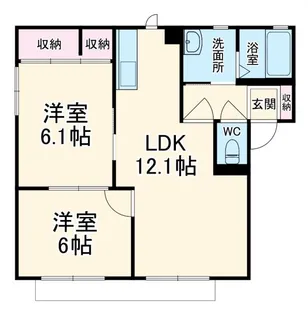 コンフォート湘南緑ヶ丘【1階】の間取り