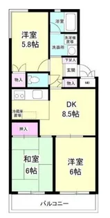 サンライズ・アサオ【1階】の間取り