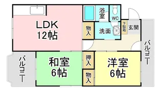 フェールブリエ片野【4階】の間取り