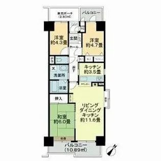 神奈川県海老名市上今泉6【マンション】の間取り