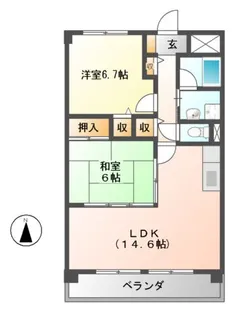 メゾンポレール【2階】の間取り
