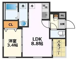 CHERIM中村公園ONYX【1階】の間取り