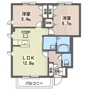 メゾン ド ソルヴィ 五番館【1階】の間取り