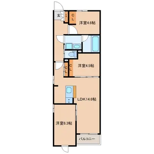 仮称)宮千代3丁目新築AP【1階】の間取り