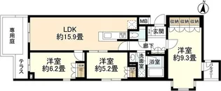 リア世田谷【1階】の間取り