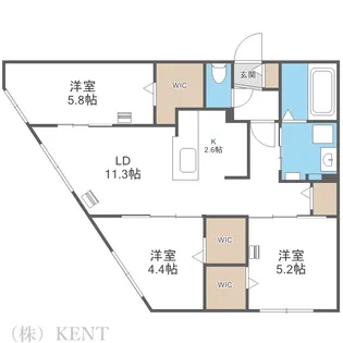 ラグランジュ円山【1階】の間取り