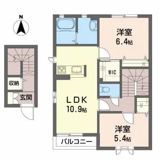 カーサ・ノア【2階】の間取り