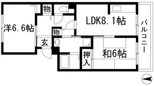 フレール宝塚御殿山7号棟【1階】の間取り