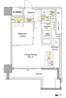 ザパークハビオ日本橋馬喰町【12階】の間取り