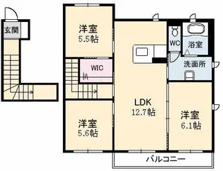ハンプトンコ-ト【2階】の間取り