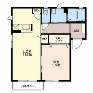 クレベール古田刈【2階】の間取り