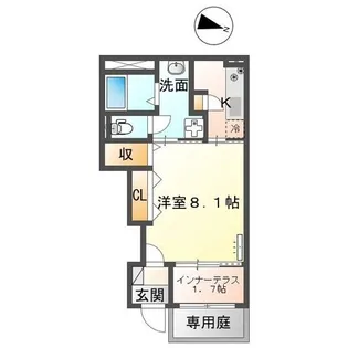 prendre黒髪【1階】の間取り