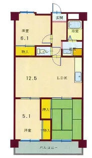 日生ロイヤルマンション上宗方【6階】の間取り
