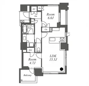 グランドメゾン名古屋駅【15階】の間取り