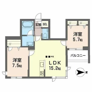 ウィズプラス等々力【2階】の間取り