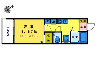 グランベルリッツ(社会人単身者限定)【1階】の間取り