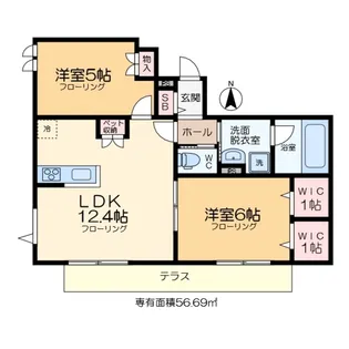 Bonheur de Chien Kitaayase【1階】の間取り