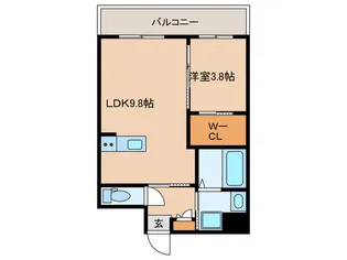 Luxe服部天神【6階】の間取り