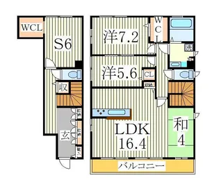 グランドソレイユVI【1階】の間取り