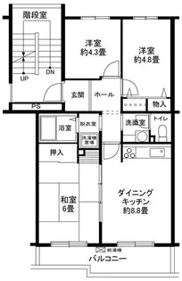 ヒルズ千草台【5階】の間取り