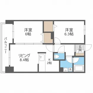 グレイスコート北18条【11階】の間取り