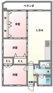 行田原マンション【3階】の間取り
