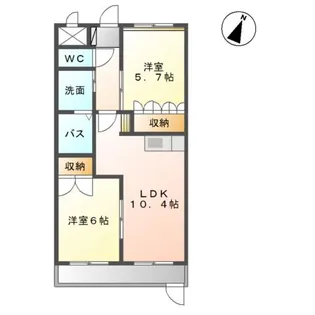 グランディール江無田【1階】の間取り