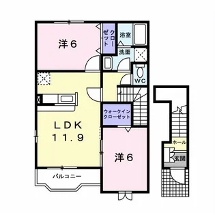プリムローズB【2階】の間取り