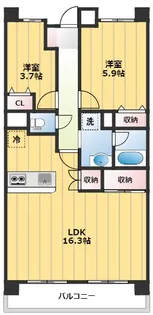 ビレッジハウス東松山タワー1号棟【7階】の間取り