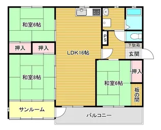 花見ヶ丘ハイツ【2階】の間取り