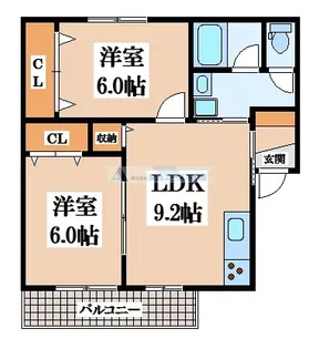 シンフォニーレジデンス若江【1階】の間取り