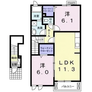 ソレイユ東海II【2階】の間取り