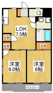第1マンションコスモ【2階】の間取り