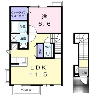 ラ ベラ ヴィータ【2階】の間取り