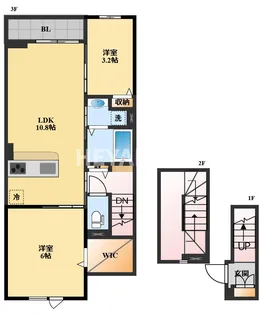 フラワーハイツ壱番館【3階】の間取り
