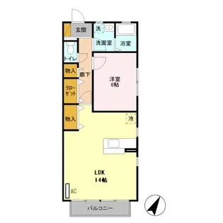 プリシェール公園前【2階】の間取り