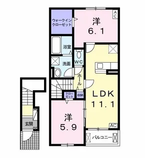プリートカーサIII【2階】の間取り