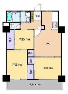 久留米ハイライズ【4階】の間取り