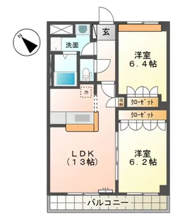 メゾンひばりヶ丘弐番館【2階】の間取り