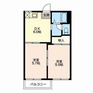 タウン上地【2階】の間取り