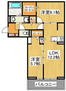 グランテージ海神I【1階】の間取り