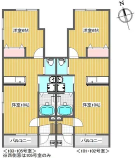 ウエストライズ栗生【1階】の間取り