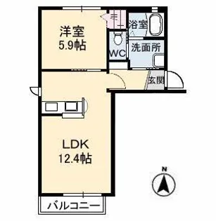 フェリスタージュF【1階】の間取り